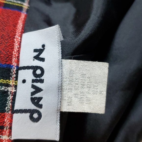 David N., M, vtg red plaid shorts, 80s - Picture 9 of 10